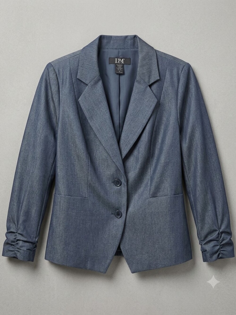 DM Navy Notch-Lapel Women's Blazer Careerwear Professional Officecore Size M